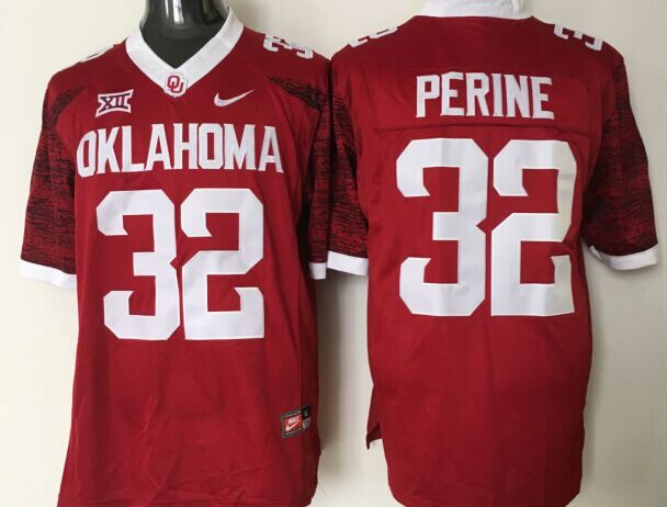 Men Oklahoma Sooners #32 Perine Red Nike 2025 NCAA Jersey style 1